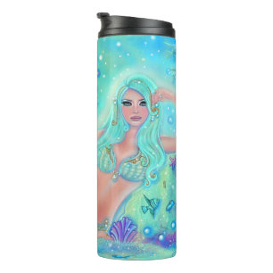 Termo Sirena con flores y peces de Renee Lavoie
