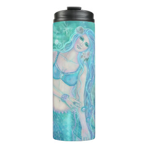 Termo Sirena con flores y peces de Renee Lavoie