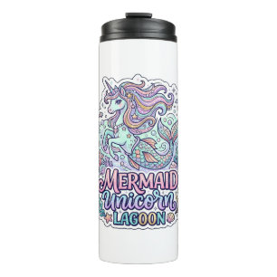 Termo Sirena Unicornio Laguna Unicornio Diseño Gráfico Z