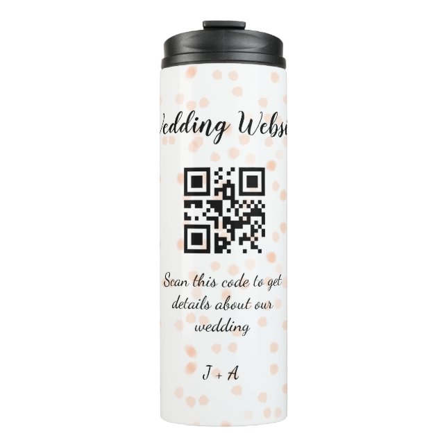 Termo sitio web de boda escanear código QR para detalles (Anverso)