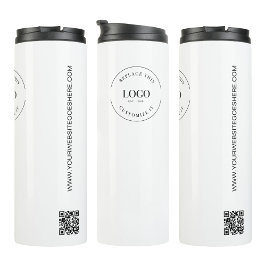 Termo Sitio web de código QR de logotipo de empresa pers