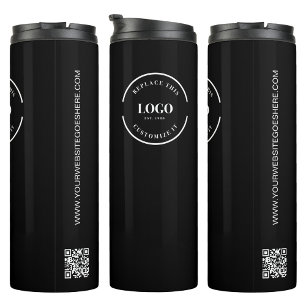 Termo Sitio web del código QR del logotipo de la empresa