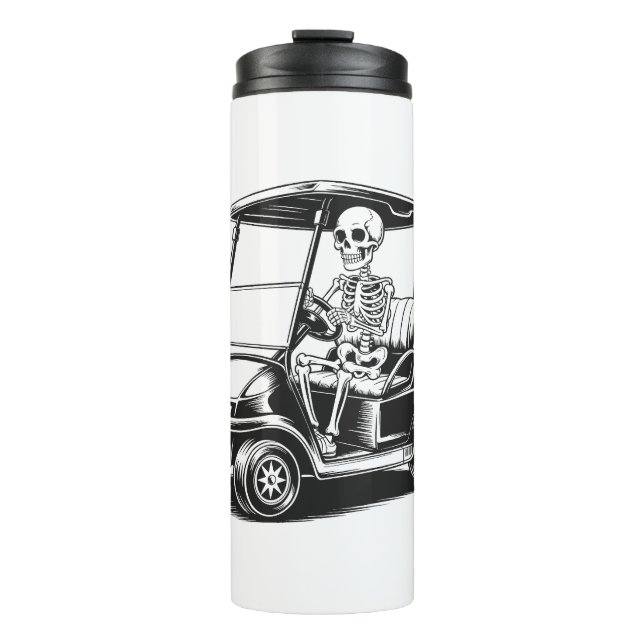 Termo Skeletal Golfer Skull Jugando Golf (Anverso)