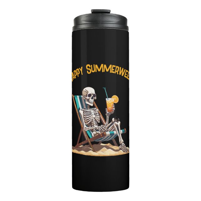 Termo Skeleton Beach Lounging Halloween (Anverso)
