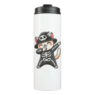 Termo Skeleton Cat Halloween Niños gatos adorables