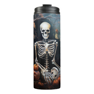 Termo Skeleton con calabazas Halloween