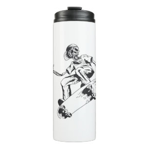 Termo Skeleton play skateboard