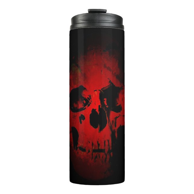 Termo Skeleton Rojo Fantasía Arte Fuerte Metalizado (Anverso)