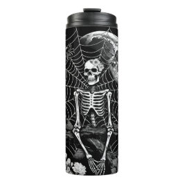 Termo Skeleton Spider Moon Web Black Halloween