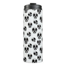Skulls Tumblor térmico Patrón blanco y negro
