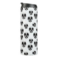 Skulls Tumblor térmico Patrón blanco y negro