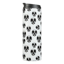Termo Skulls Tumblor térmico Patrón blanco y negro