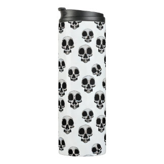 Termo Skulls Tumblor térmico Patrón blanco y negro