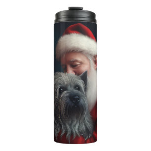 Termo Skye Terrier Con Navidades festivos de Santa Claus