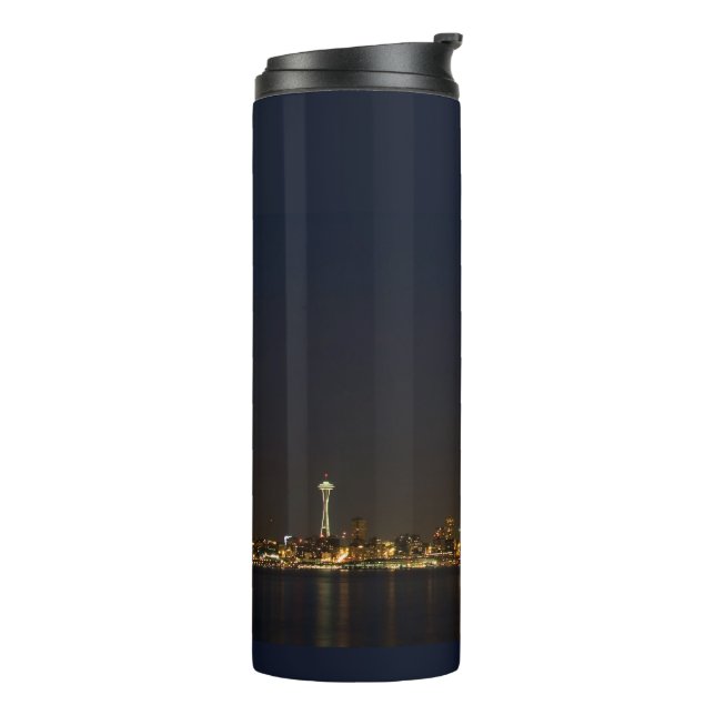 Termo Skyline Seattle de noche (Rotado hacia la izquierda)