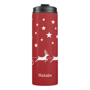 Termo Sleigh y nombre personalizado de Santa Navidades e