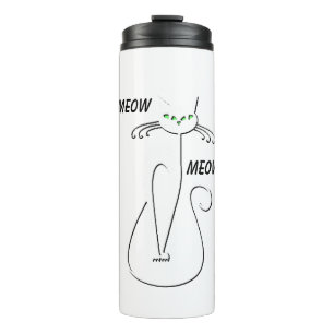 Termo Slinky Black Cat Meow Meow Personalizado Textos Oj