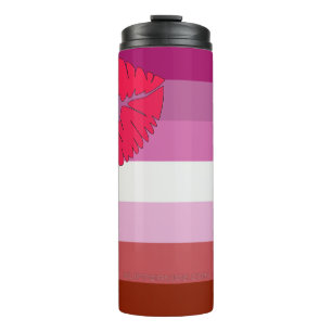 Termo SlipperyJoe lápiz labial bandera de orgullo lésbic
