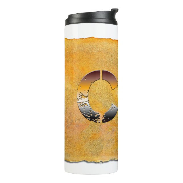 Termo SlipperyJoe's cub word naranja-tonos marrones pro (Rotado hacia la izquierda)