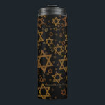 Termo SlipperyJoe's Estrella David temática de Hanukkah<br><div class="desc">SlipperyJoe's Estrella David temática de Hanukkah artística luz de velas festiva temas de luz y resiliencia modernos reverentes para festividades judías tamaños variados tonos metálicos oro bronce marrón oscuro fondo negro rico evoca tradición hebrea elegancia patrón simétrico regalos decoraciones flujo visual ceremonial rítmico símbolo significativo religión</div>