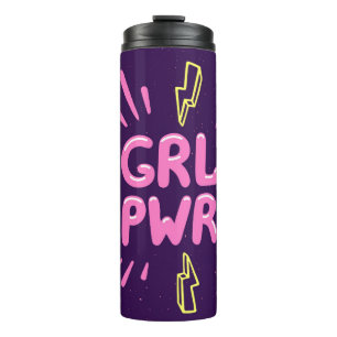 Termo Slogan del movimiento de poder del chica sin probl