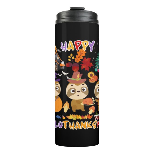 Termo Sloth Happy Hallothanksmas Gracioso Halloween Than (Anverso)
