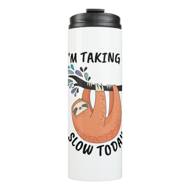 Termo Sloth lo estoy tomando lento hoy (Anverso)