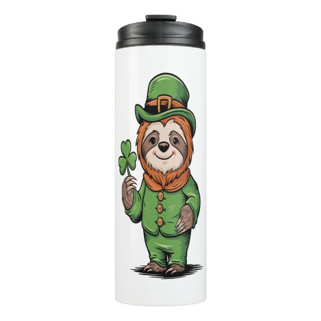 Termo Sloth St Patrick's Day Irish Lucky (Anverso)