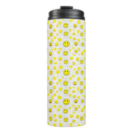 Termo Smiley Daisies Pattern – Happy Flower Face Design