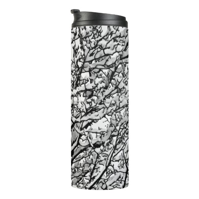 Termo Snow Covered Winter Tree Branches Photo (Rotado hacia la derecha)