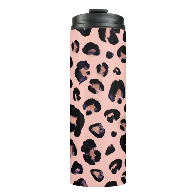Termo Snow Leopard gris negro beige fondo sin costuras. (Anverso)