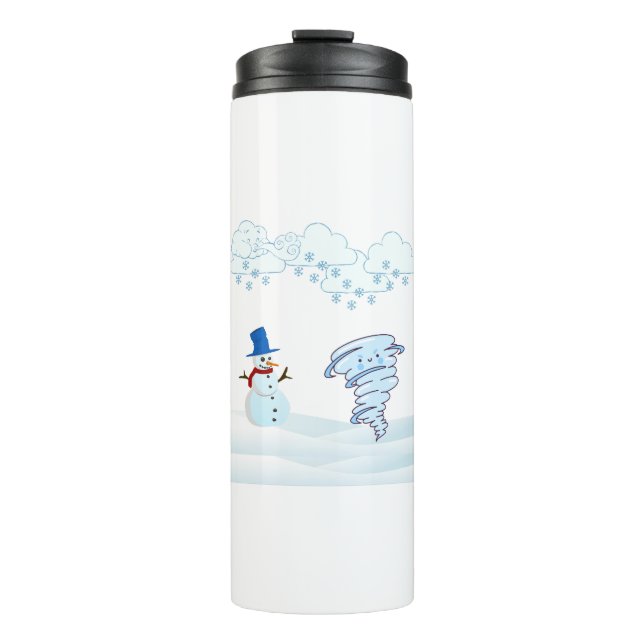 Termo Snowman de invierno y viento (Anverso)