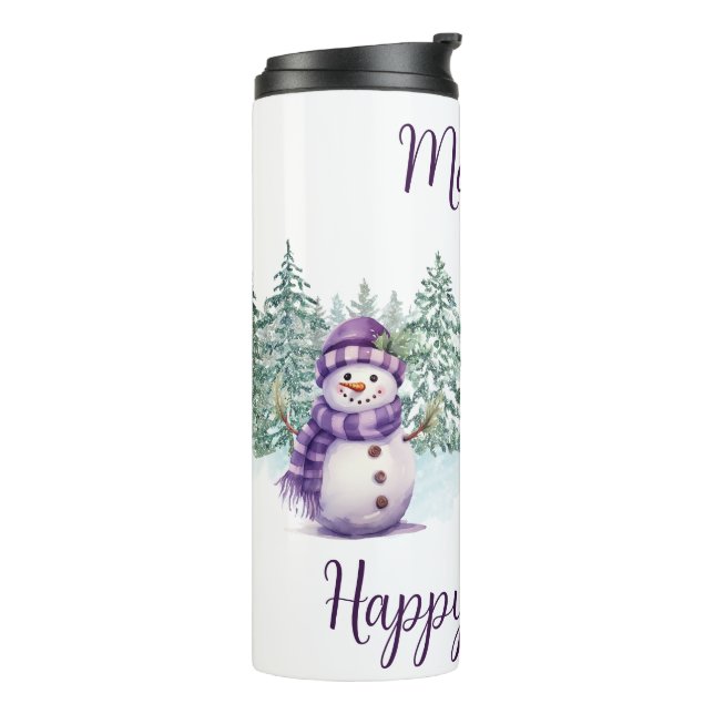 Termo Snowman Navidades morados estrellan el invierno de (Rotado hacia la izquierda)