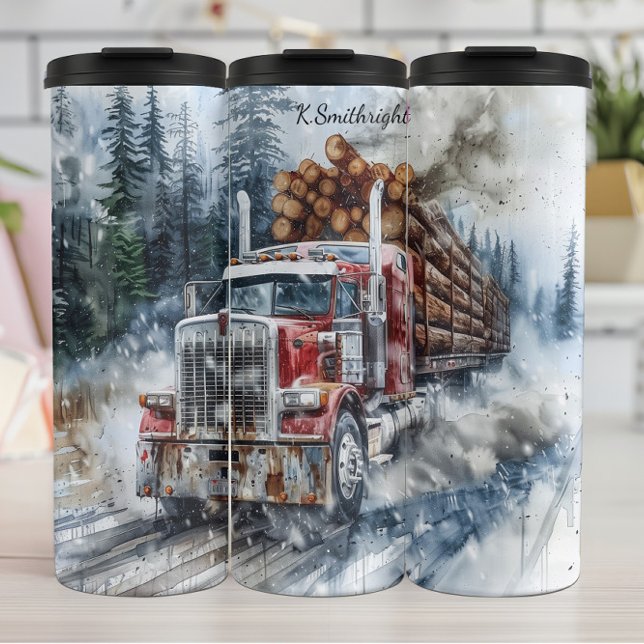 Termo Snowy Log Truck Winter Haul (Subido por el creador)