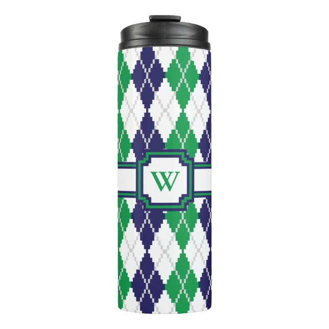 Termo Sobre el Tumbler Termal Verde Argyle (Anverso)