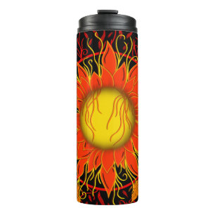 Termo Sol enredado, Naranja Sunshine Abstract Art