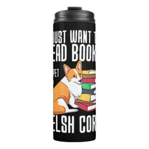 Termo Solo Quiero Leer Libros Y Mascota Mi Corgi Galés