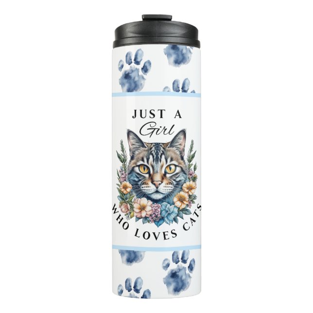 Termo Sólo un Chica que ama a los gatos (Anverso)