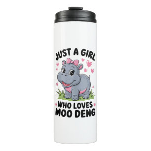 Termo Solo un Chica que ama a Moo Deng Cute Baby Hippo T