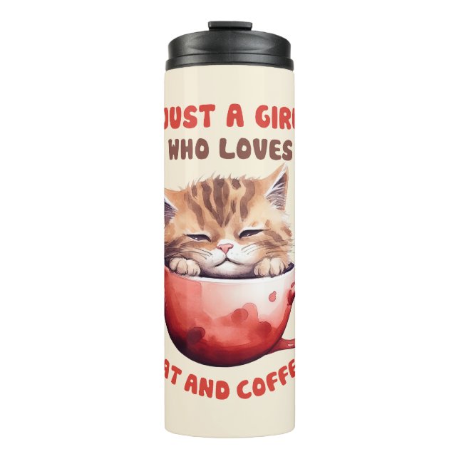 Termo Solo un Chica que ama los gatos y el café (2) (Anverso)