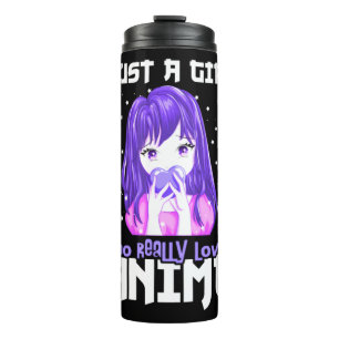 Termo Sólo un Chica que ama realmente a Anime en morado