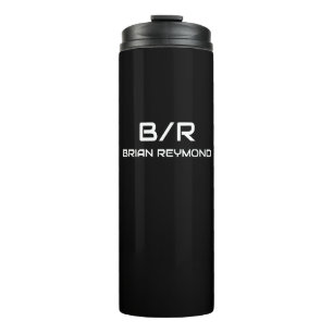 Termo Sólo un Tumbler Termal Monogramado Negro con nombr