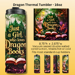 Termo Solo una chica que ama los libros de dragones 
