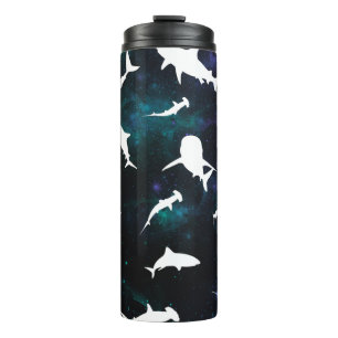 Termo Sombra blanca de tiburón en el espacio de la galax