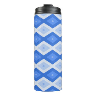 Termo Sombras de patrón de diamante azul