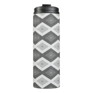 Termo Sombras de patrón de diamante gris