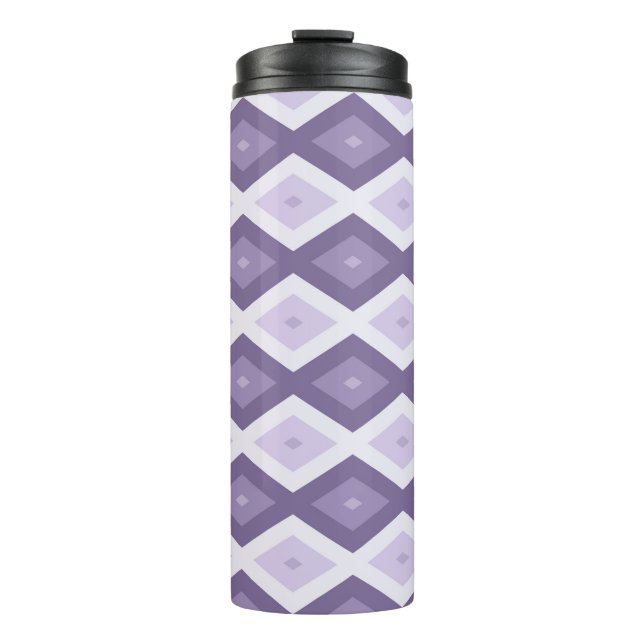 Termo Sombras del patrón de diamantes de lavanda (Anverso)