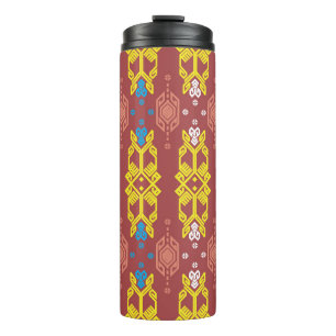 Termo Songket Tenun Geometrik Patrón sin soldadura con 