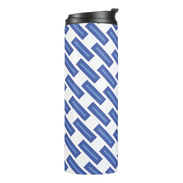 Termo Soporte de bebida térmica Blue Crossweave (Rotado hacia la izquierda)