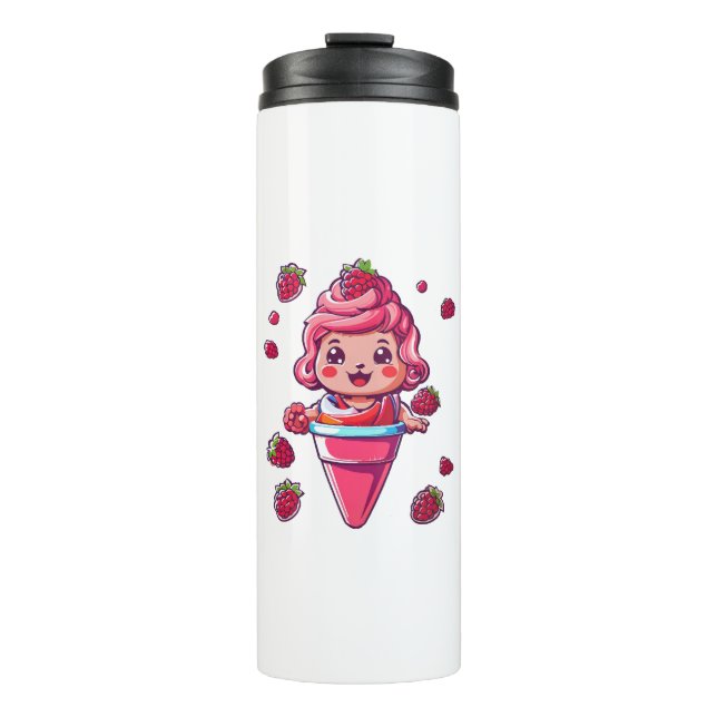 Termo Sorbete de frambuesa Kawaii (Anverso)
